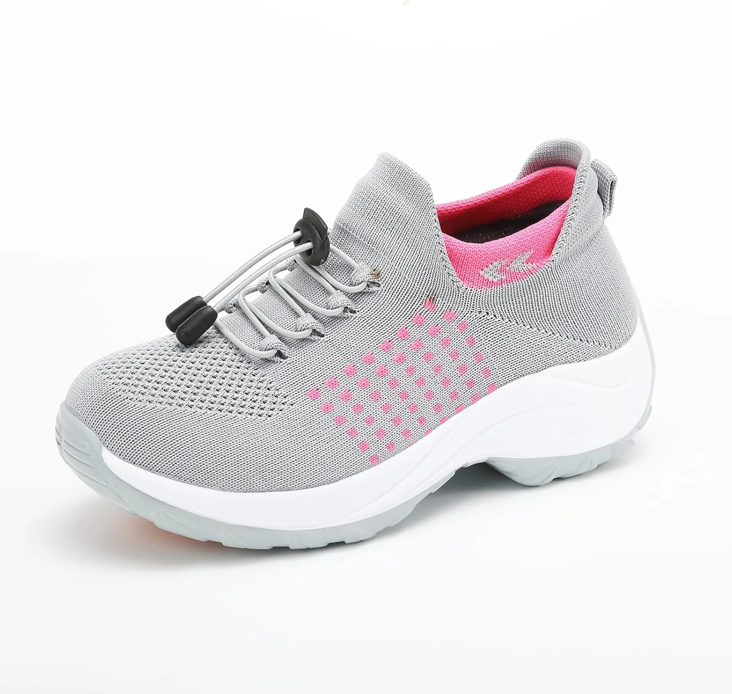 Kubbon Women Footwear Non Slip Slip on Sock Sneakers Arch Support Walking Shoes Lightweight Mesh Sneakers Antiskid Wedge Running Footwear for Plantar Fasciitis