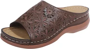 Ladmiple Orthotic Sandals For Women With Arch Support Fashion Athletic Slip On Comfortable Orthopedic Slides Slippers