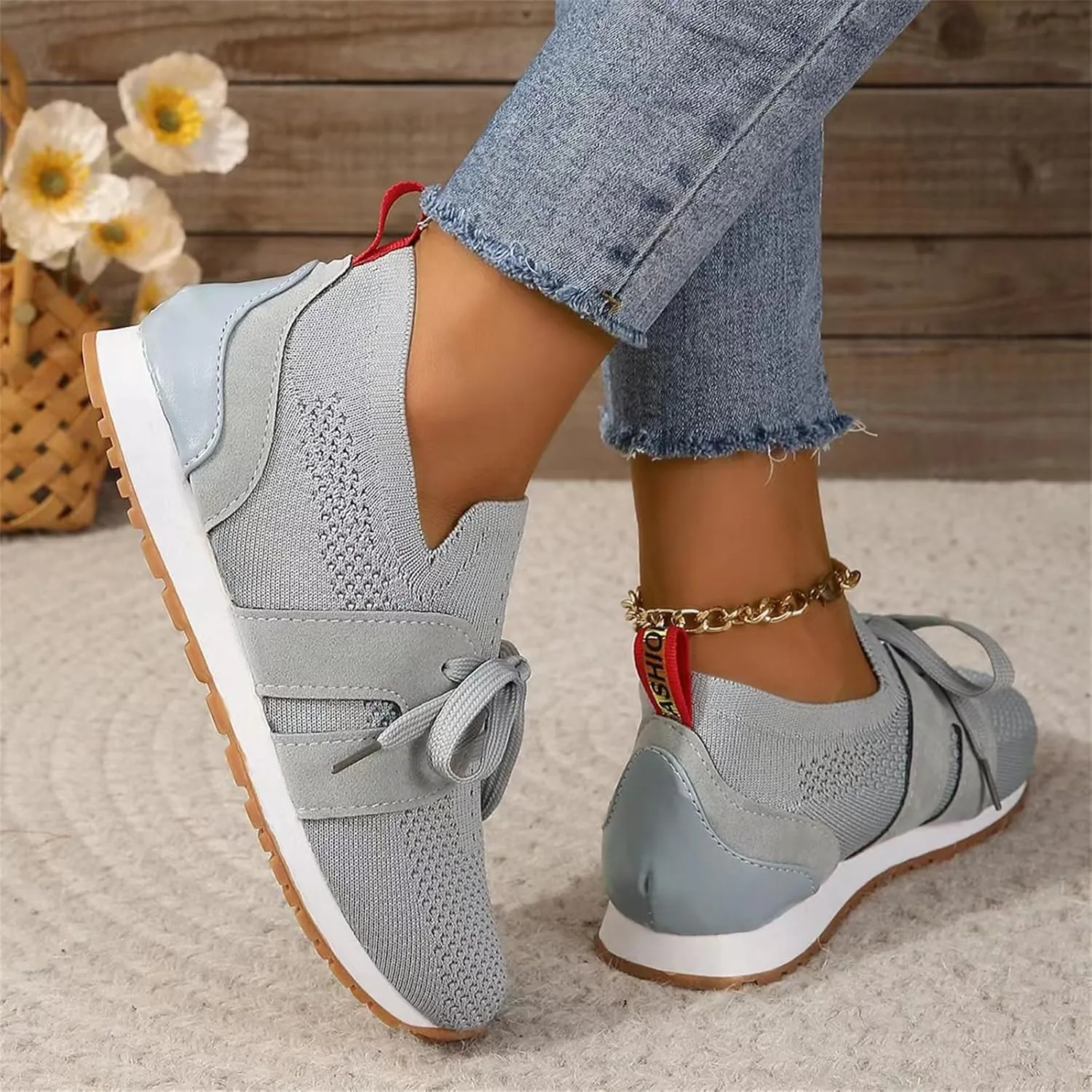 Ladmiple Running Shoes For Women Slip On Walking Shoes Breathable Athletic Workout Tennis Shoes Lightweight Gym Sneakers 2025