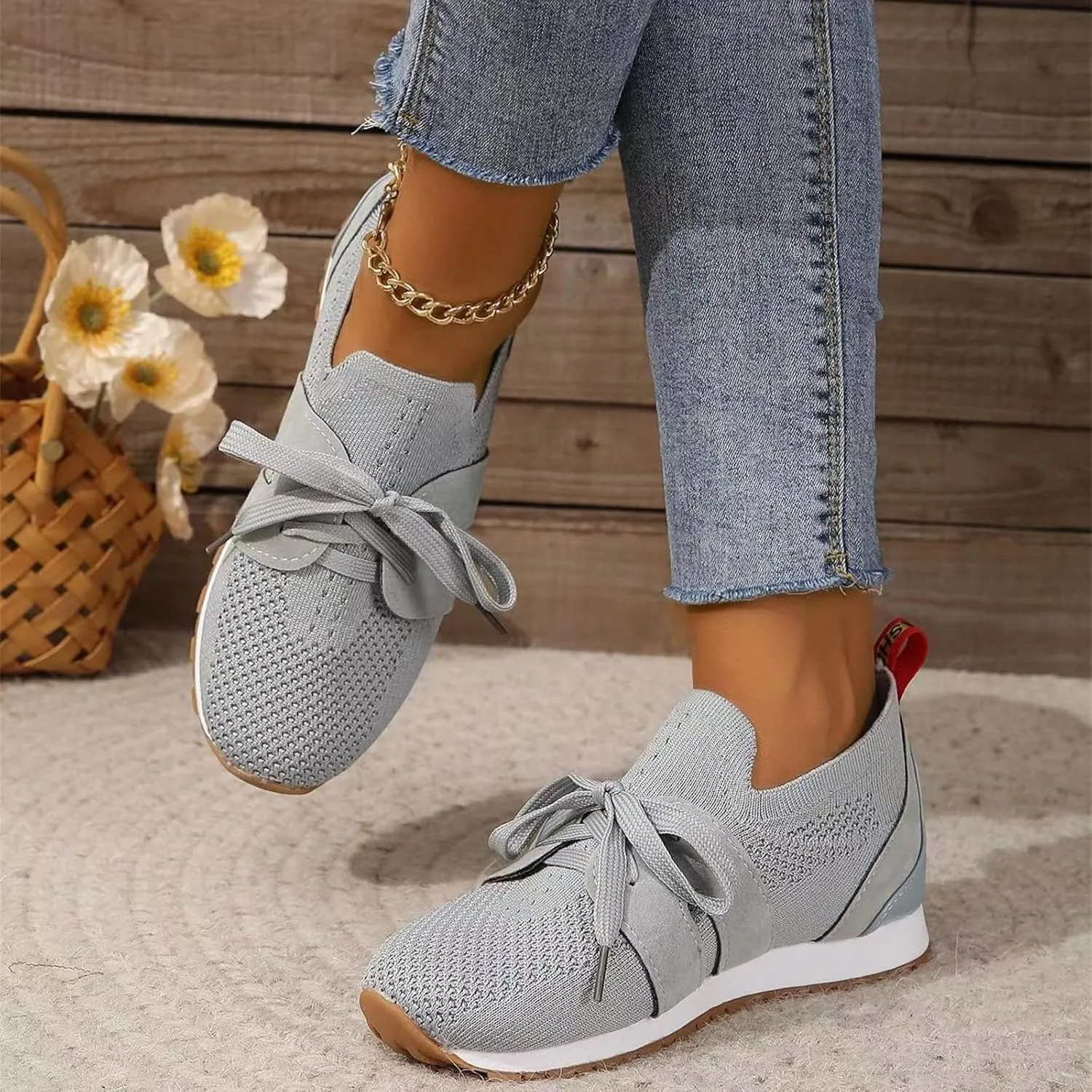 Ladmiple Running Shoes For Women Slip On Walking Shoes Breathable Athletic Workout Tennis Shoes Lightweight Gym Sneakers 2025