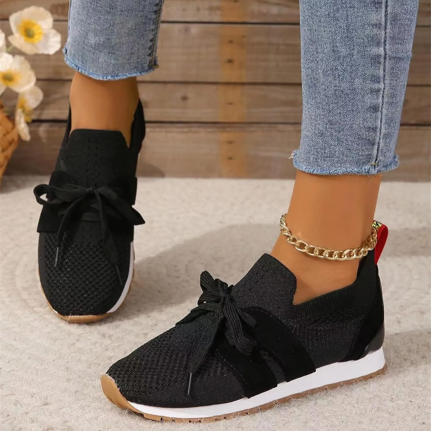 Ladmiple Running Shoes For Women Walking Shoes Comfort Light Weight Mesh Non Slip Casual Athletic Gym Tennis Slip On Sneakers