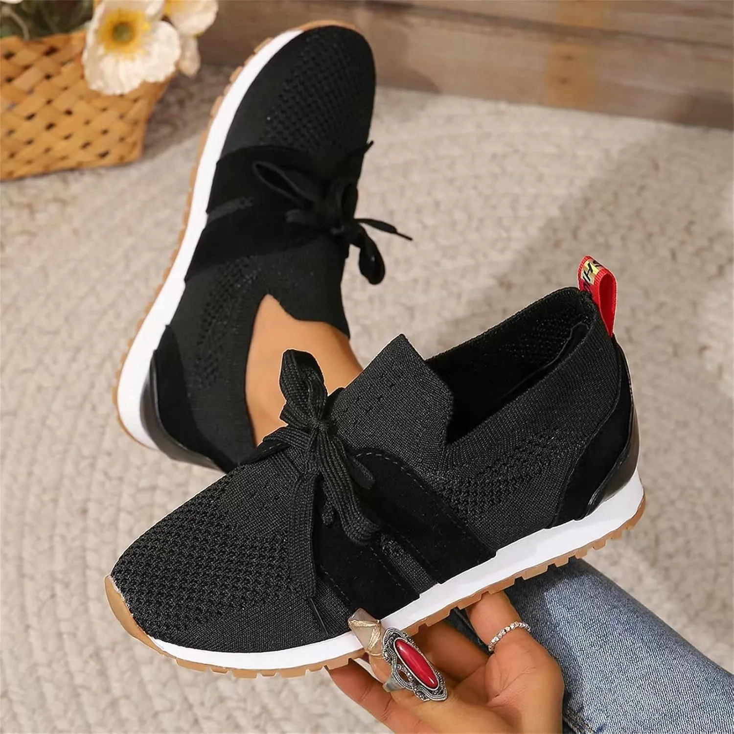 Ladmiple Running Shoes For Women Walking Shoes Comfort Light Weight Mesh Non Slip Casual Athletic Gym Tennis Slip On Sneakers