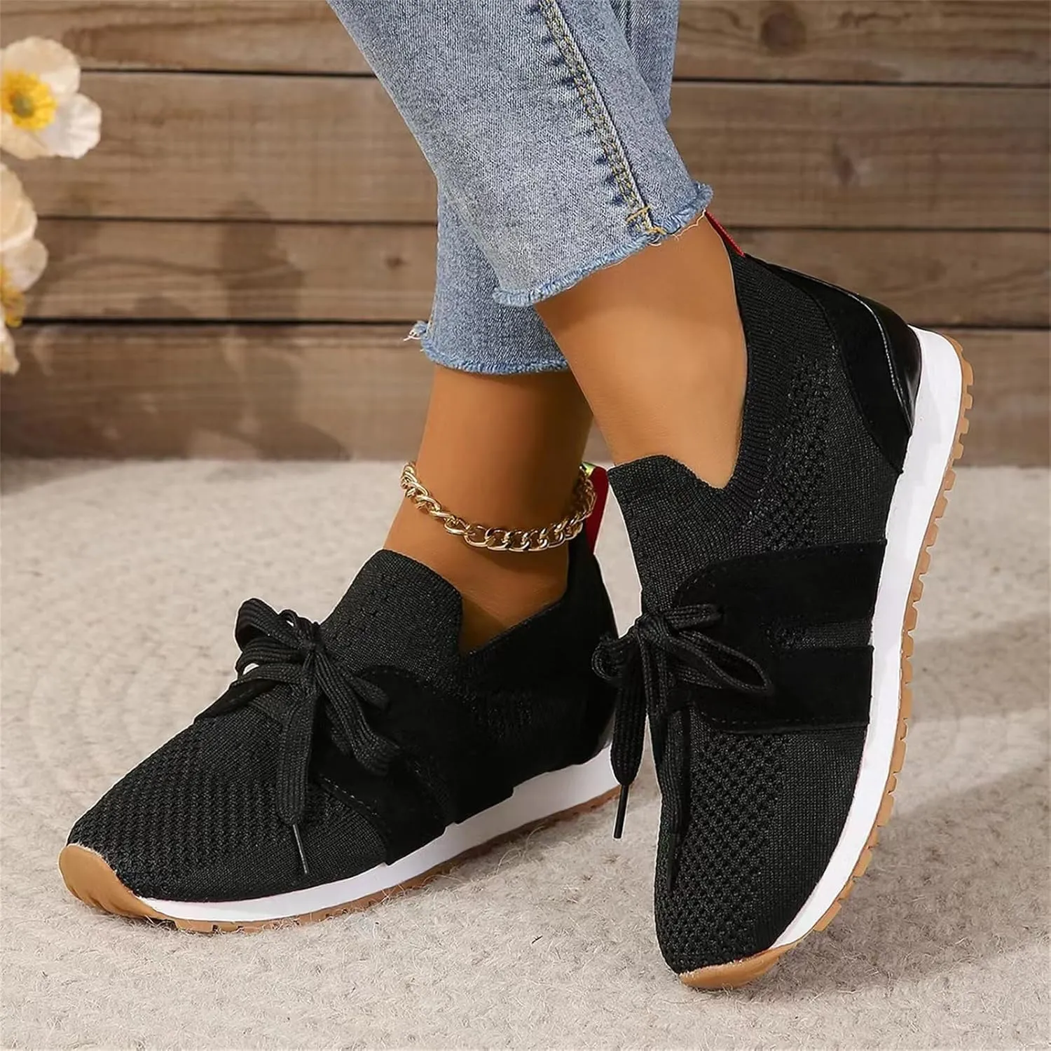 Ladmiple Running Shoes For Women Walking Shoes Comfort Light Weight Mesh Non Slip Casual Athletic Gym Tennis Slip On Sneakers