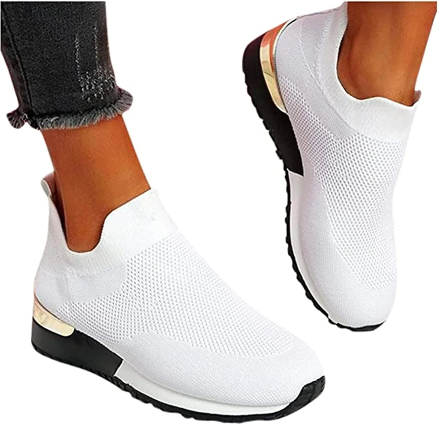 Ladmiple Running Shoes Womens Slip On Sneakers Breathable Lightweight Mesh Gym Shoes Non Slip Workout Walking Shoes