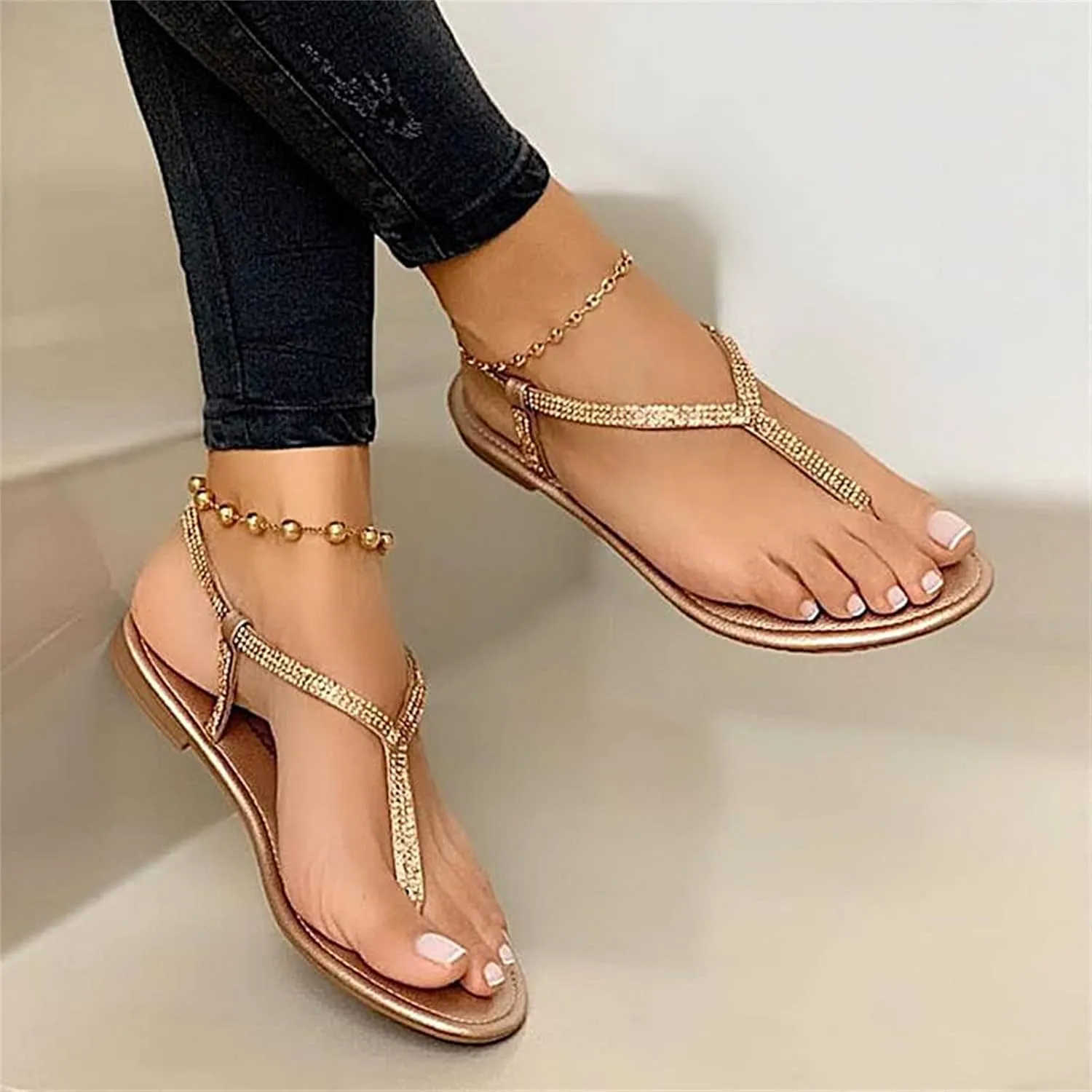 Ladmiple Sandals for Women Dressy Summer,Womens 2023 Casual Cute Bow Shoes Sandals Comfy Beach Wide Width Flats Sandal