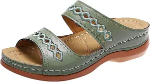 Ladmiple Sandals Women Dressy Summer Flat Cute Casual Beach Shoes Comfortable Orthopedic Slippers Slip On Orthotic Flip Flops