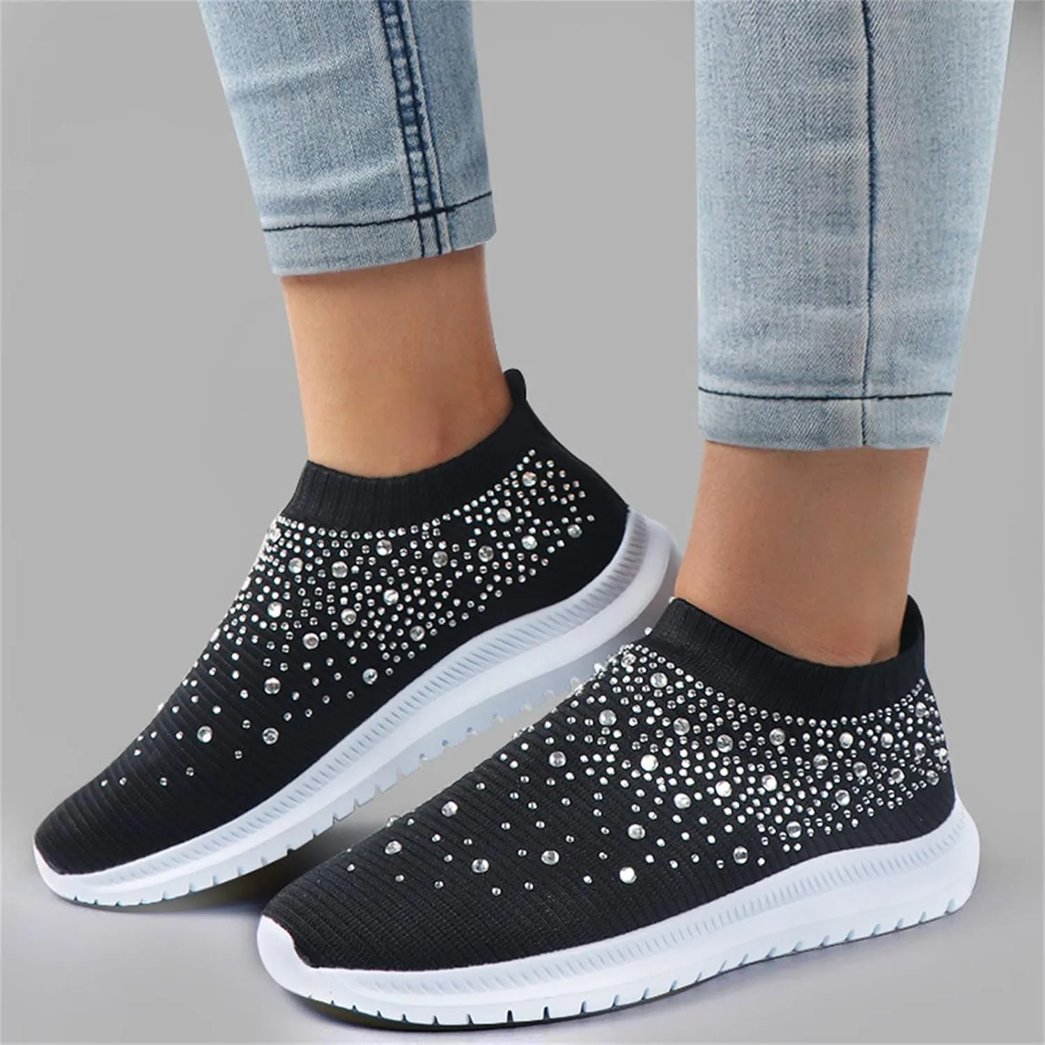 Ladmiple Shoes For Women Sneakers Slip On Running Shoes Non Slip Lightweight Gym Tennis Walking Shoes Fashion Sneakers