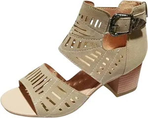 Ladmiple Summer Sandals for Women 2023 Comfy Platform Ankle Strap Cutout Wedge Sandal Open Toe Dressy High Heel Wedges