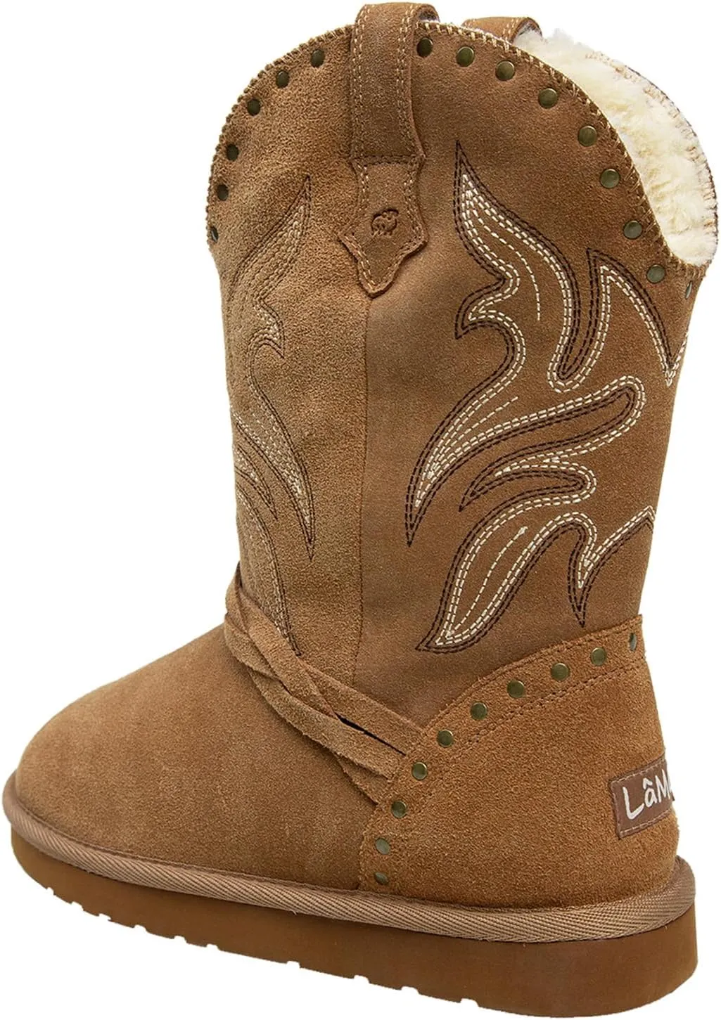 Lamo Women's Wrangler Boots for Women - NeverWet water and Stain resistant technology - Cirrus footbed System - Cozy Faux fur lining 10.5" Women's Western Style boots