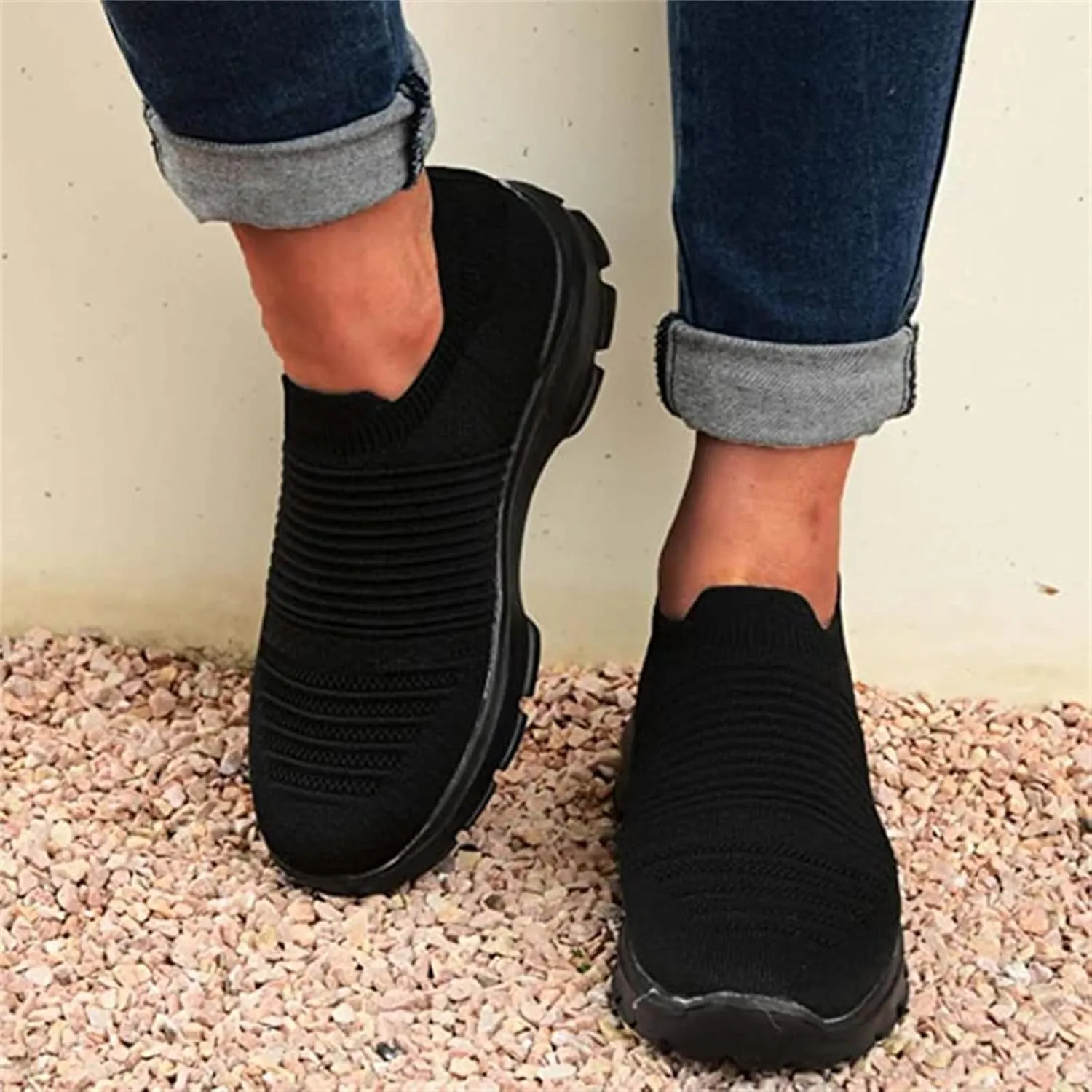 Lausiuoe Sneakers For Women Walking Shoes Slip On Tennis Shoes Lightweight Casual Sneakers for Gym Travel Work Running