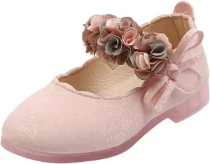 Little Toddler Girls Floral Dress Shoes Princess Soft Sole Ballerina Ballet Flat Kids Mary Jane Prewalker Shoes
