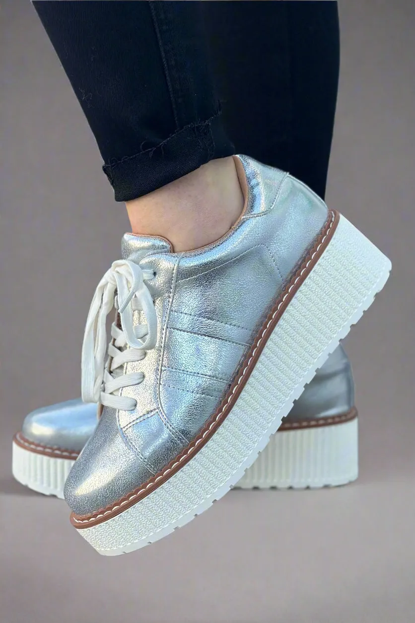 Marcell Platform Sneaker - Silver
