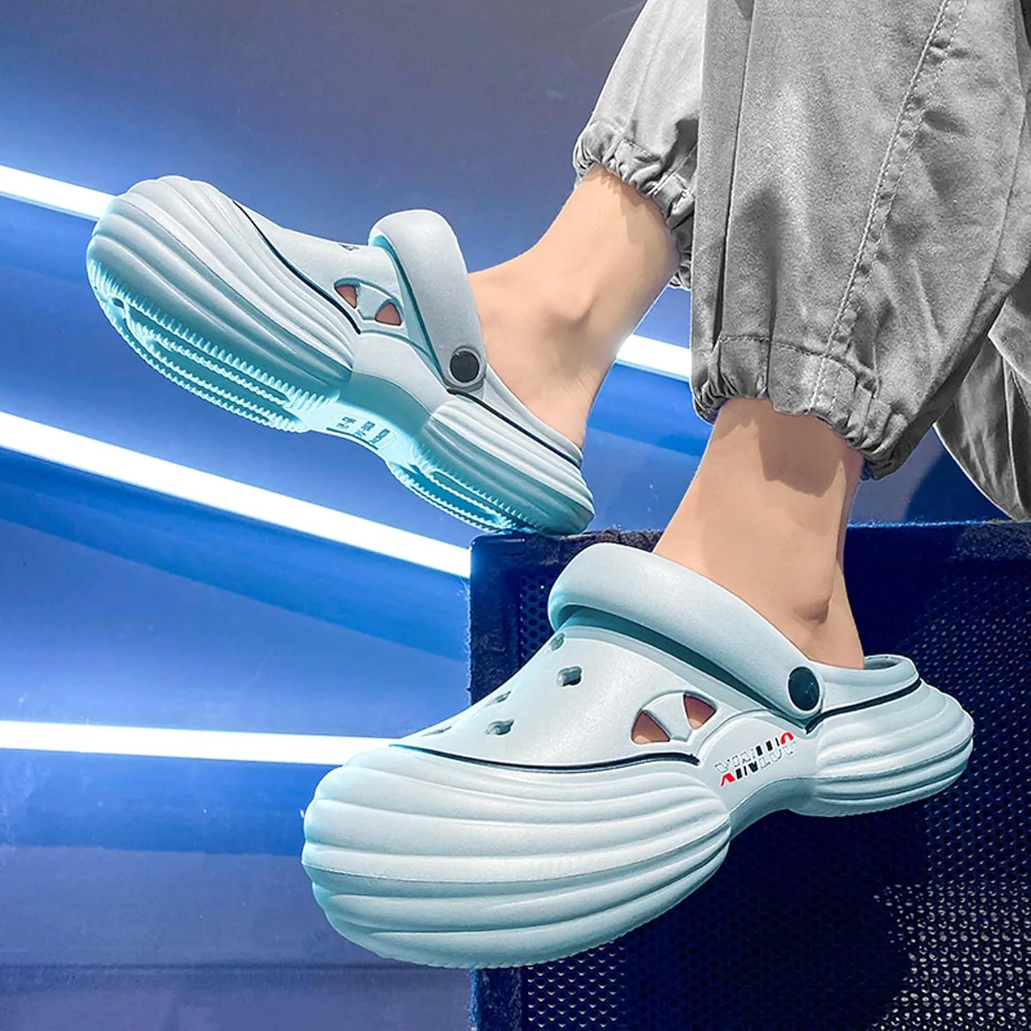 Men Women Thick Bottom Garden Shoes Comfortable Soft Sole Arch Support Adjustable Dual Purpose Strap Sandals Non-Slip Quick Dry Beach Sports Water Shoes