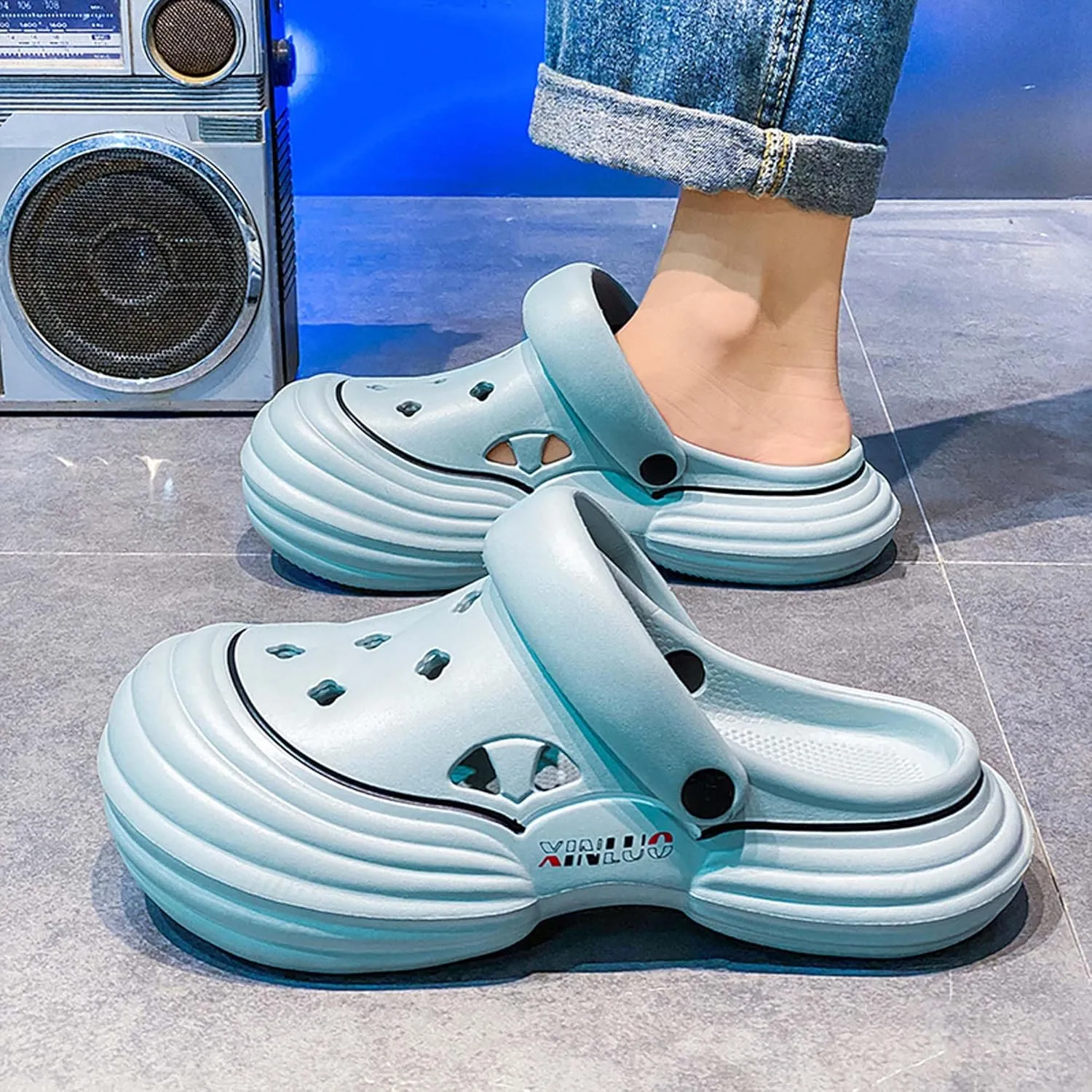 Men Women Thick Bottom Garden Shoes Comfortable Soft Sole Arch Support Adjustable Dual Purpose Strap Sandals Non-Slip Quick Dry Beach Sports Water Shoes