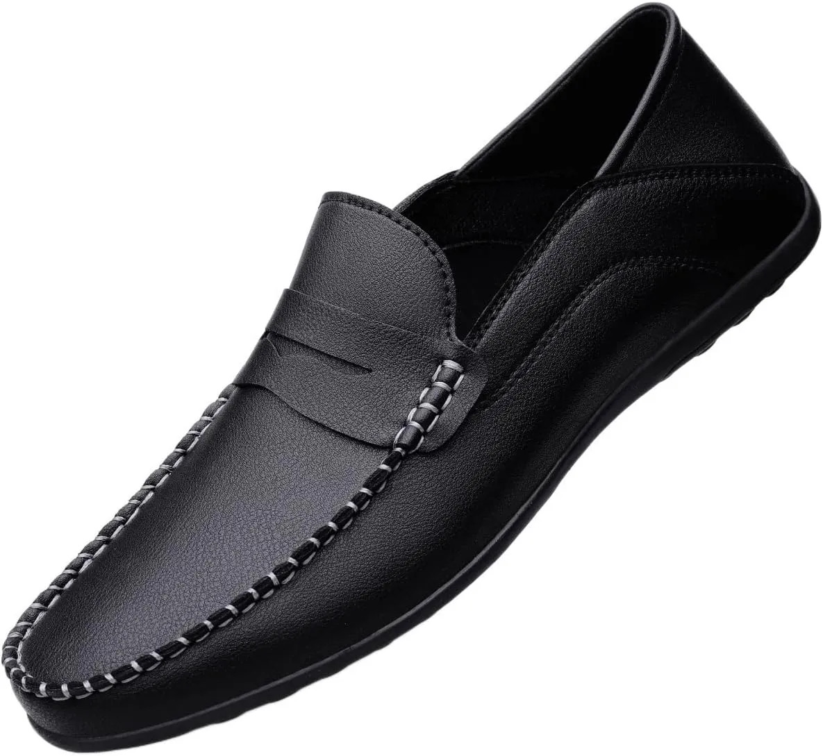Men's Loafers Penny Loafers Solid Colors Simple Flat Heel Vegan Leather Anti-Slip Lightweight Flat Heel Walking Slip On