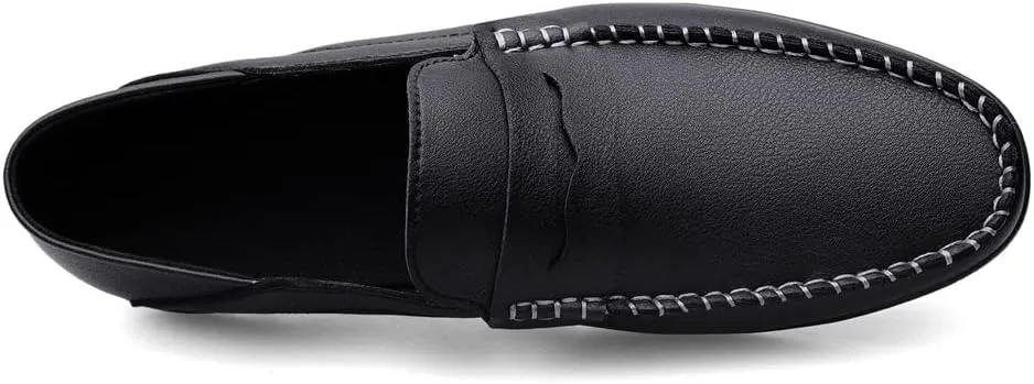 Men's Loafers Penny Loafers Solid Colors Simple Flat Heel Vegan Leather Anti-Slip Lightweight Flat Heel Walking Slip On