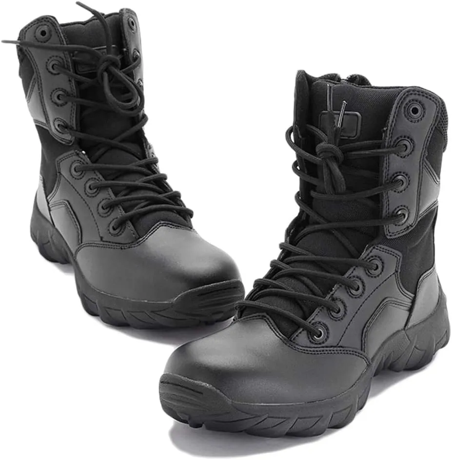 Mens Military Boots Breathable Army Combat Walking Hiking Non Safety Work Ankle Boots Shoes for Autumn Winter