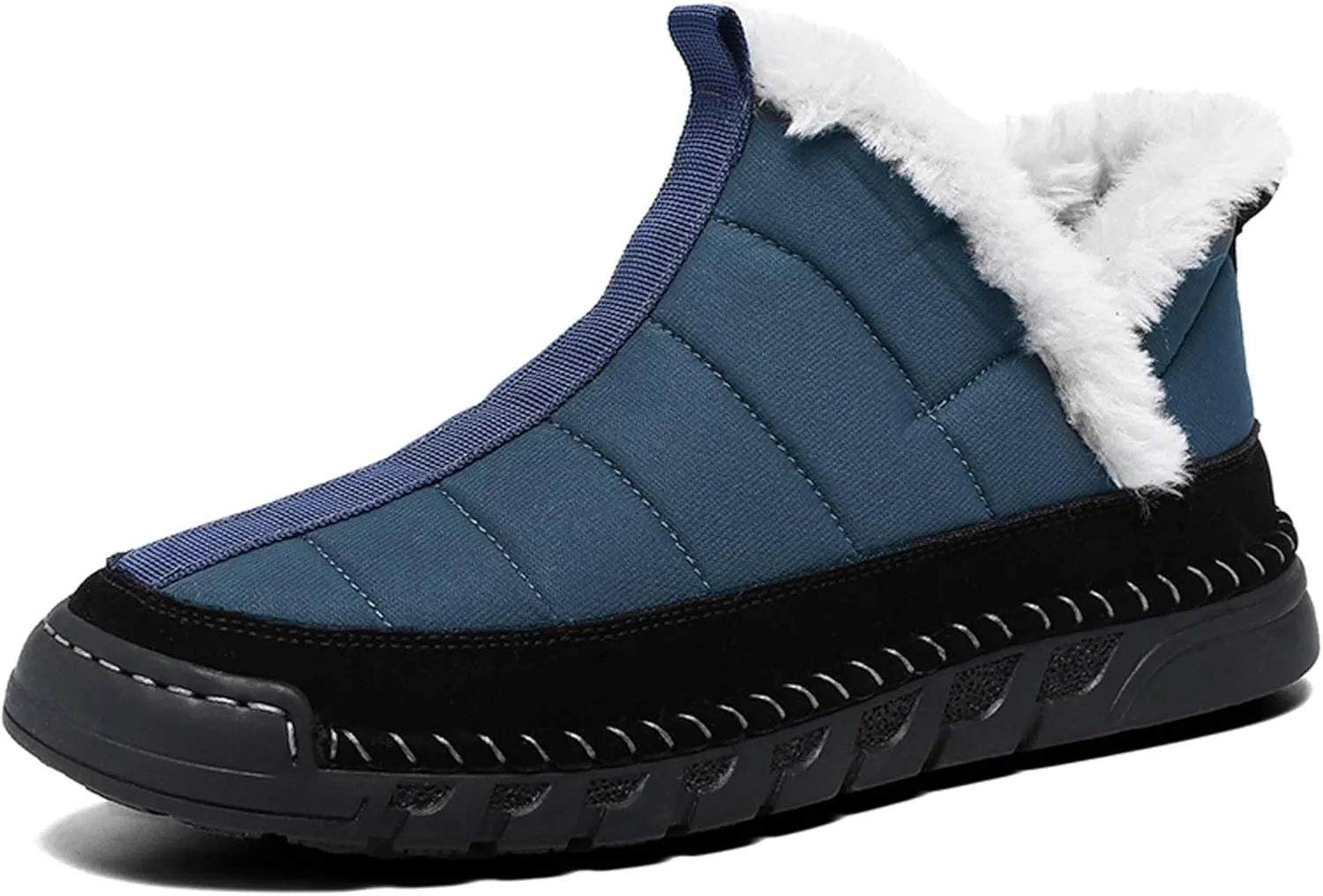 Men's Snow Boots Waterproof Mens Warm Winter Boots Fur Lined Plush Walking Boots Cozy Slip Casual Outdoor Boots