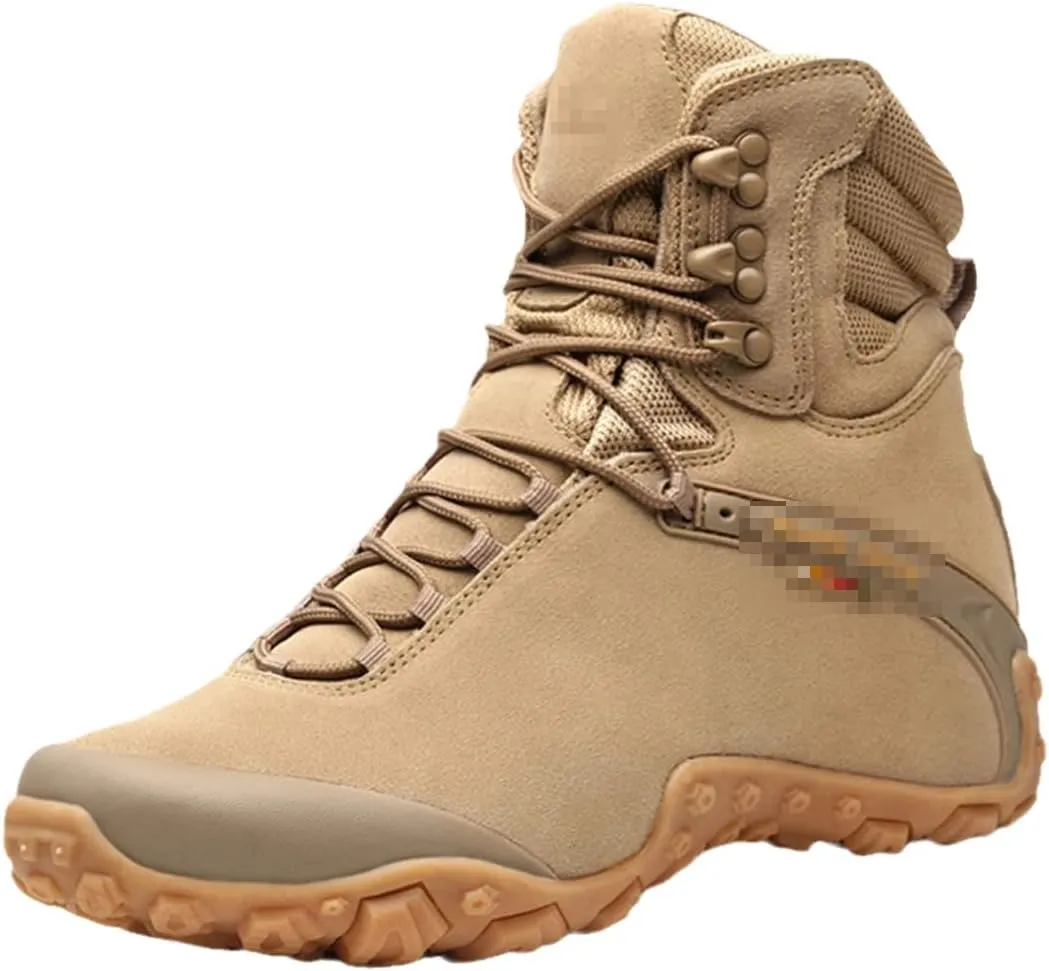 Men's Sports Tactical Boots Outdoor High Top Hiking Shoes Wear Resistant Camping Sneakers Waterproof