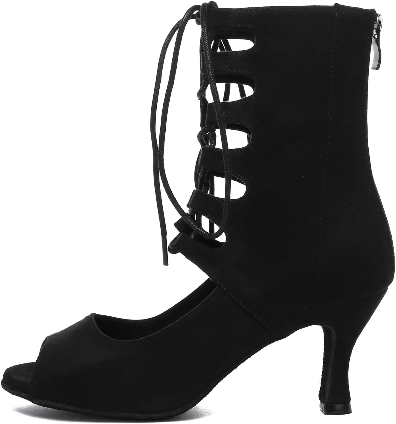 Minishion Ballroom Dance Shoes Women Lace-up Latin Salsa Tango Dancing Heels Formal Party Summer Boots L591