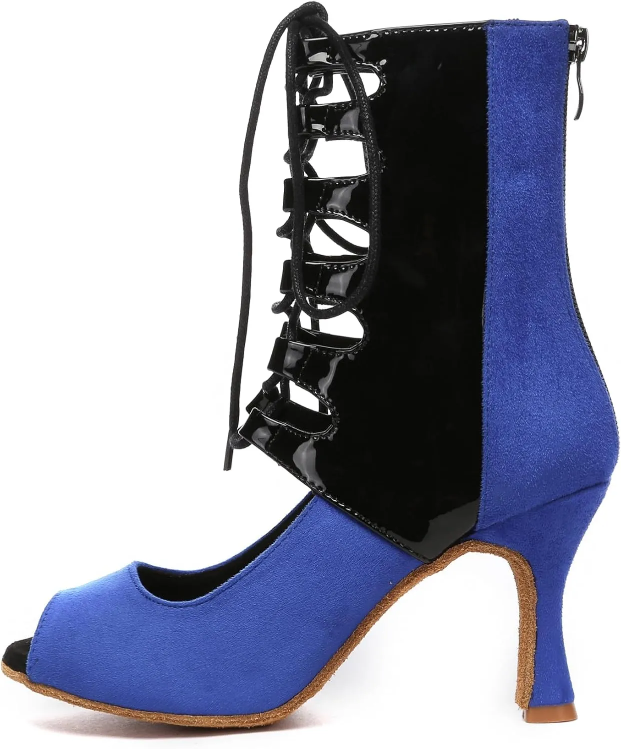 Minishion Ballroom Dance Shoes Women Lace-up Latin Salsa Tango Dancing Heels Formal Party Summer Boots L591