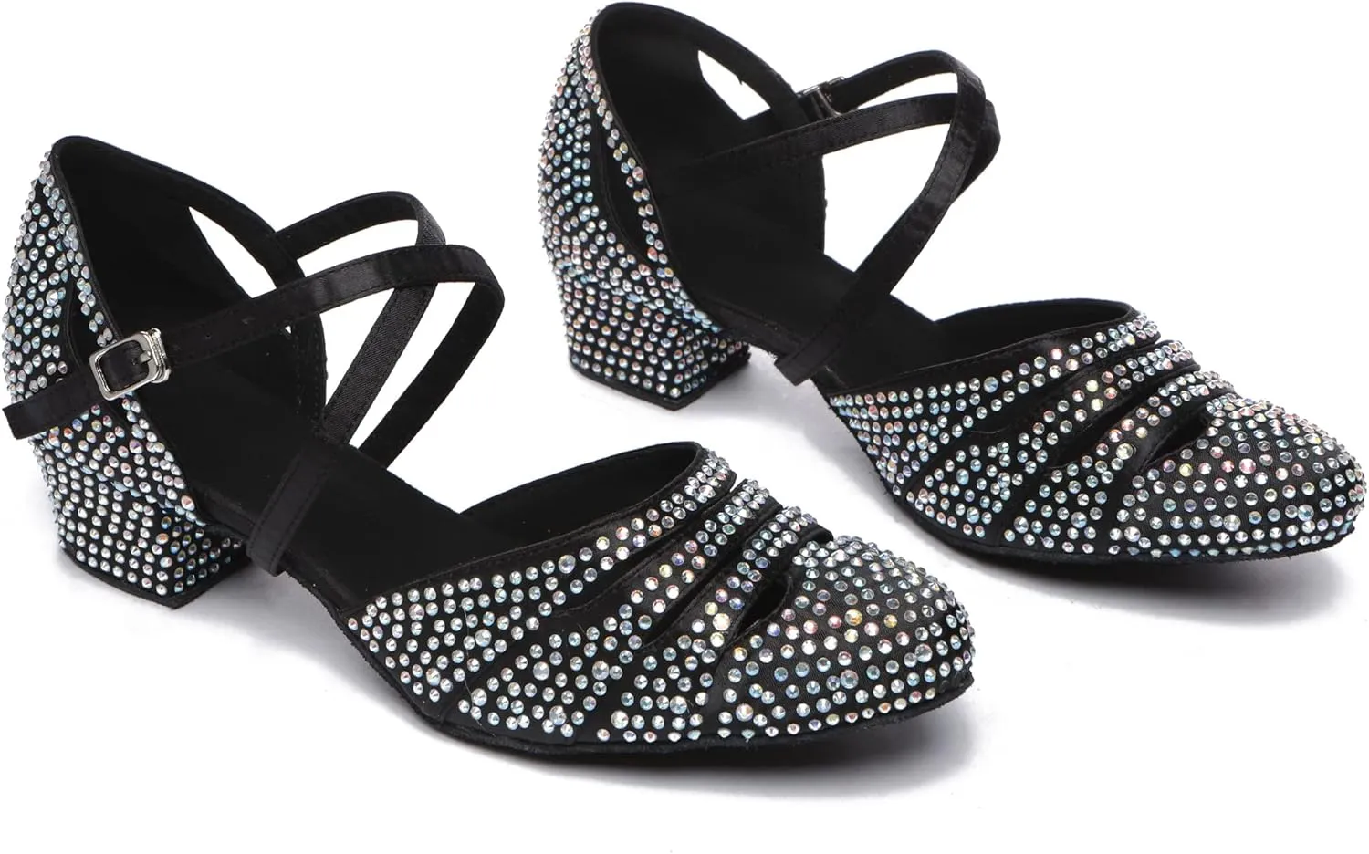 Minishion Women Rhinestone Dancing Shoes Closed T oe Formal Wedding Pumps