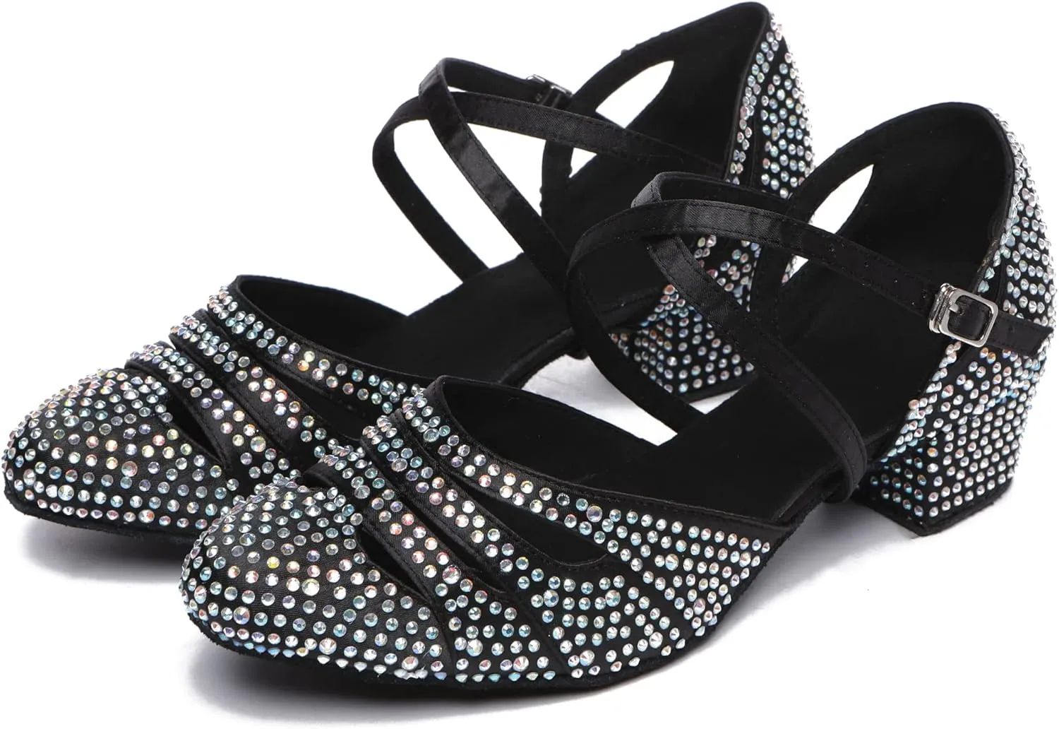 Minishion Women Rhinestone Dancing Shoes Closed T oe Formal Wedding Pumps