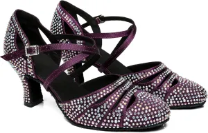 Minishion Women Rhinestone Dancing Shoes Closed T oe Formal Wedding Pumps