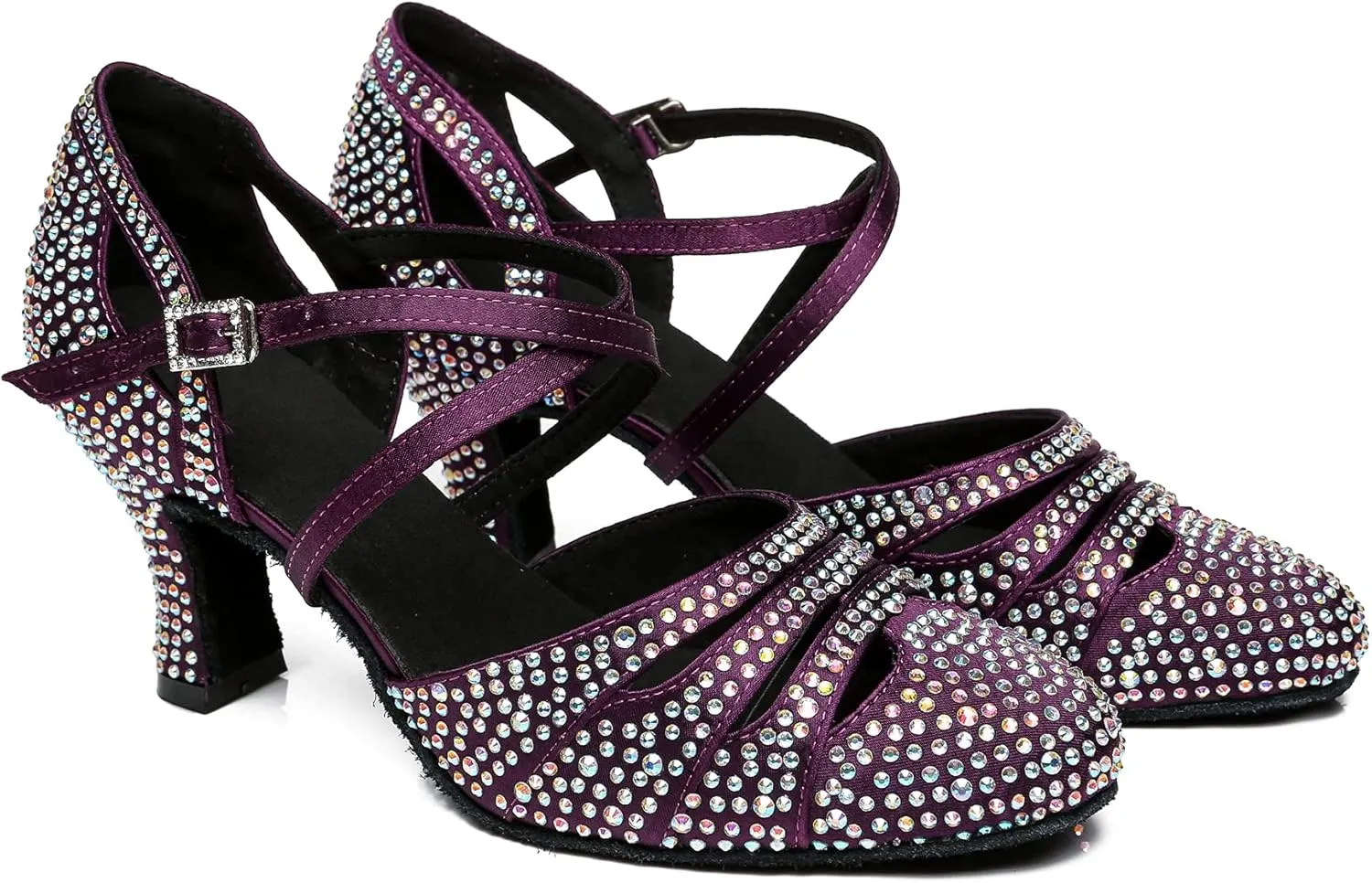 Minishion Women Rhinestone Dancing Shoes Closed T oe Formal Wedding Pumps