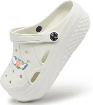 Mnplciea Women's Garden Platform Clogs Slippers, Slip On Work Clogs, Height Heel Mules Slip Resistant Wedge Sandals Beach Shoes