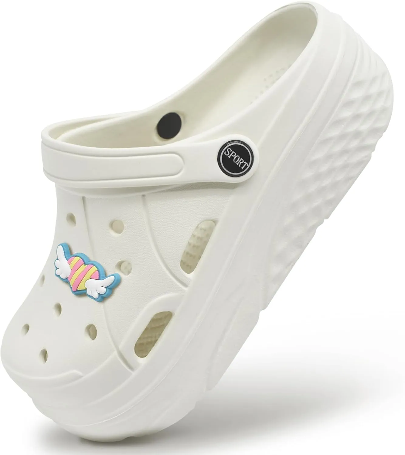 Mnplciea Women's Garden Platform Clogs Slippers, Slip On Work Clogs, Height Heel Mules Slip Resistant Wedge Sandals Beach Shoes