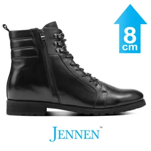 Mr. Abela 8cm | 3.2 inches Taller Men's Black Elevator Boots