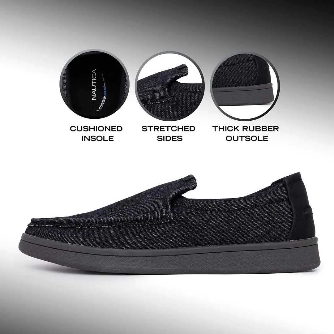 Nautica Men's Slip-On Loafers Casual Moc Toe Sneakers Boat Shoes Slipper for Men ??Lightweight & Comfortable - Derwin