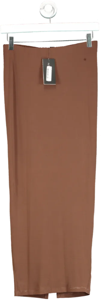 New Look Brown Ruched Midi Skirt UK 10