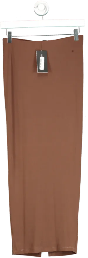 New Look Brown Ruched Midi Skirt UK 10