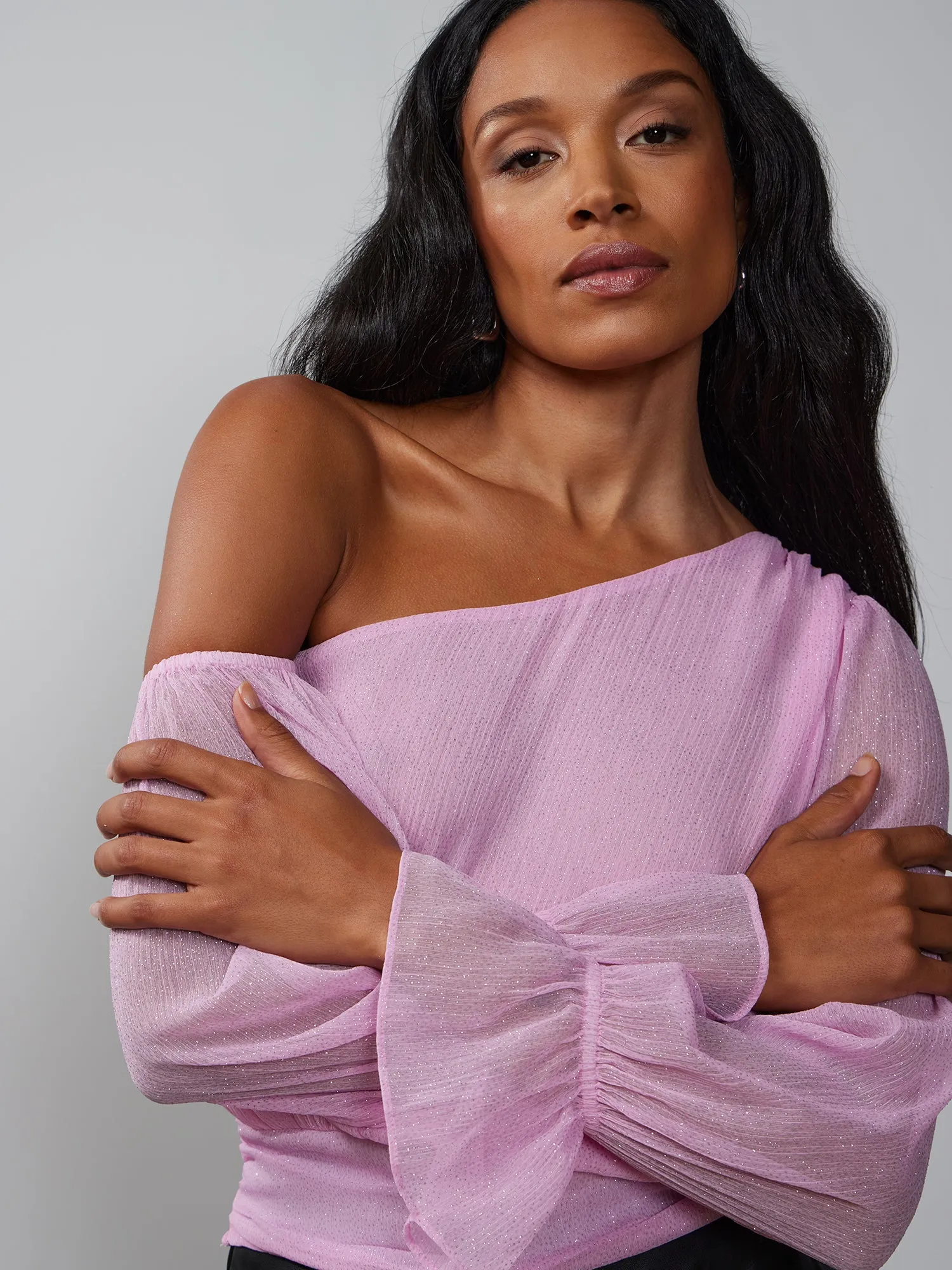 One-Shoulder Bell Sleeve Top