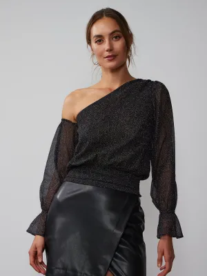 One-Shoulder Bell Sleeve Top