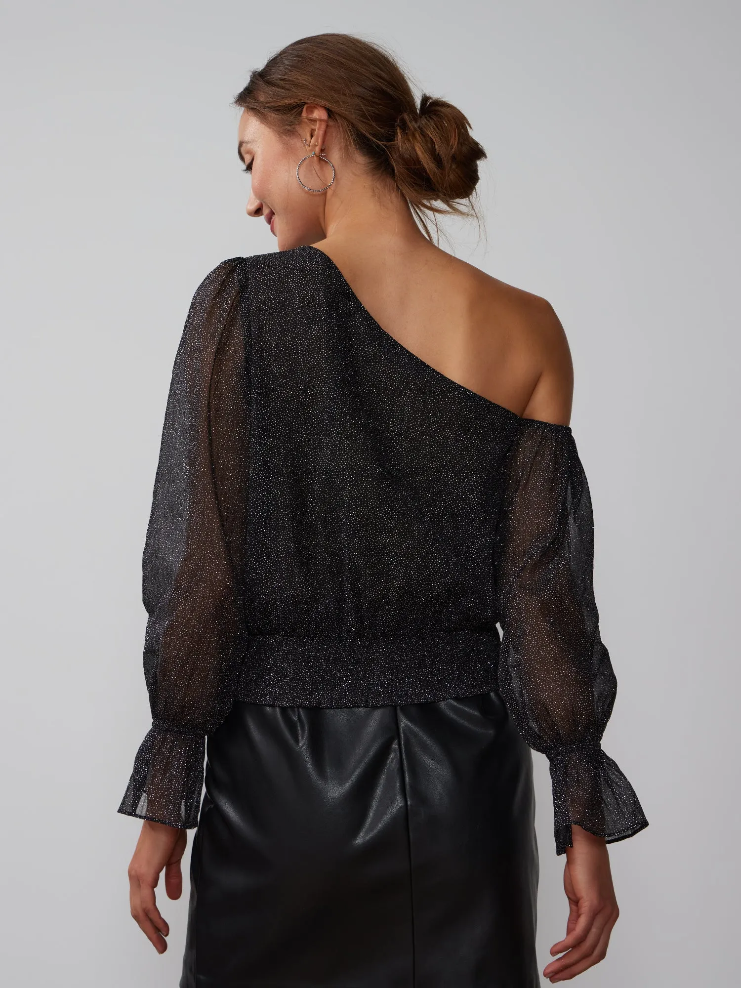 One-Shoulder Bell Sleeve Top