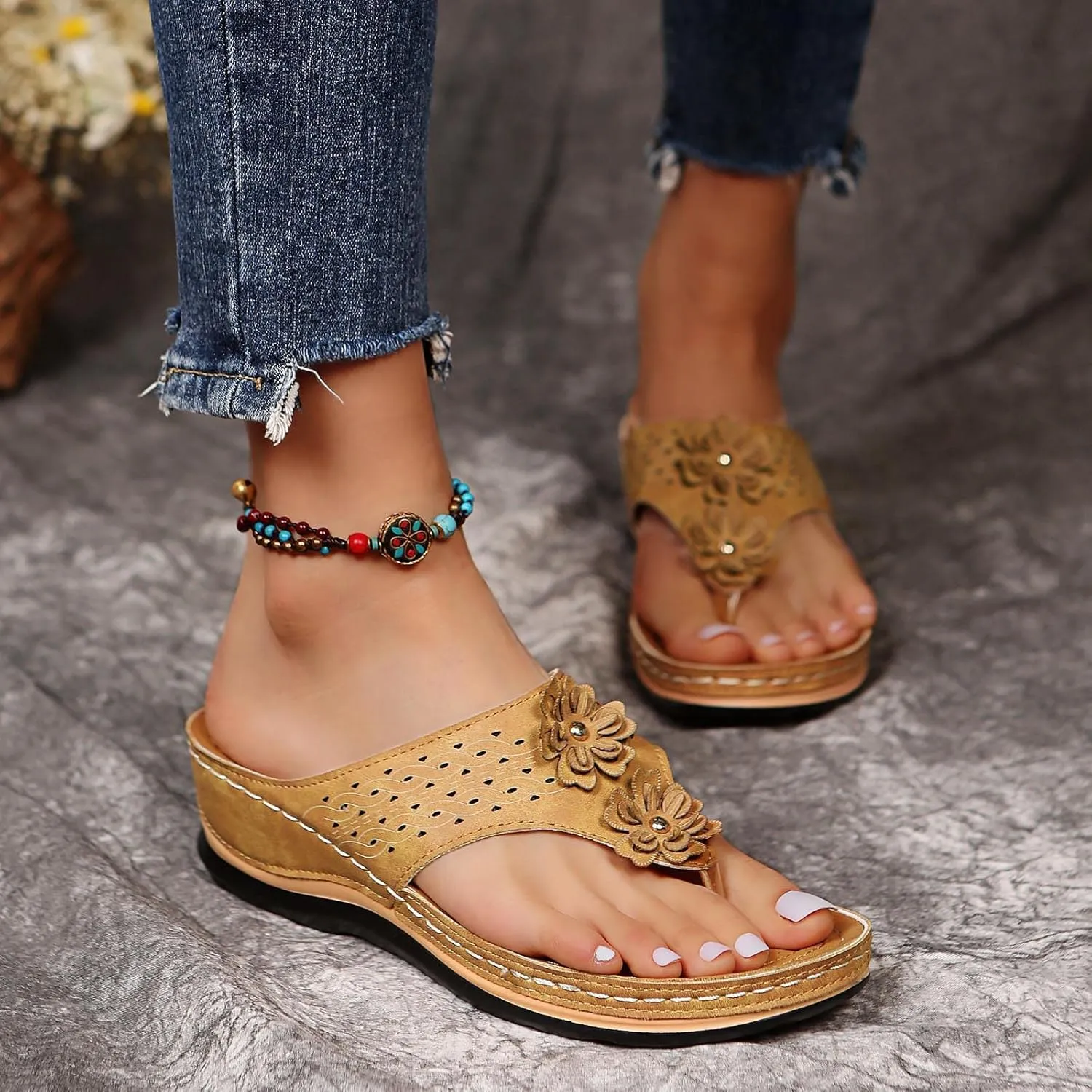 Orthopedic Sandals for Women Arch Support Sandals Summer Casual Orthotic Sandal Flip Flops Comfortable Slippers2