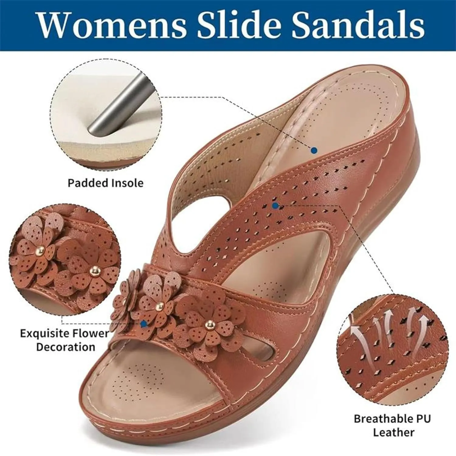 Orthopedic Wedge Sandals for Women Summer Dressy 2025 Arch Support Flip Flops Comfortable Wedges Walking Slippers Slip on Platform Thong Sandal Shoes Casual