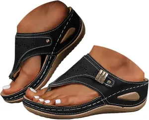Orthopedic Wedge Sandals for Women Summer Dressy 2025 Womens Comfortable Casual Slip On Beach Slippers Shoes Arch Support Wedges Non Slip Flip Flops