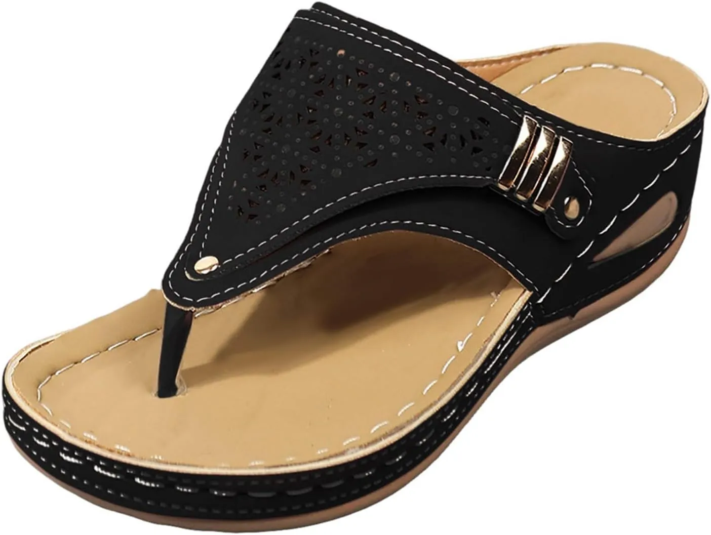 Orthopedic Wedge Sandals for Women Summer Dressy 2025 Womens Comfortable Casual Slip On Beach Slippers Shoes Arch Support Wedges Non Slip Flip Flops