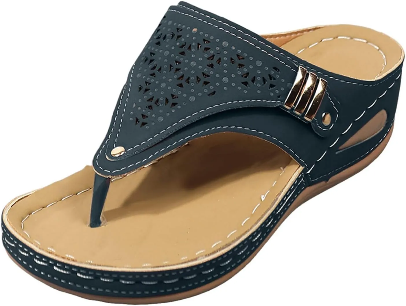 Orthopedic Wedge Sandals for Women Summer Dressy 2025,Womens Wedges Sandal Flat Open Toe Platform Casual Flip Flops Arch Support Silppers Comfortable