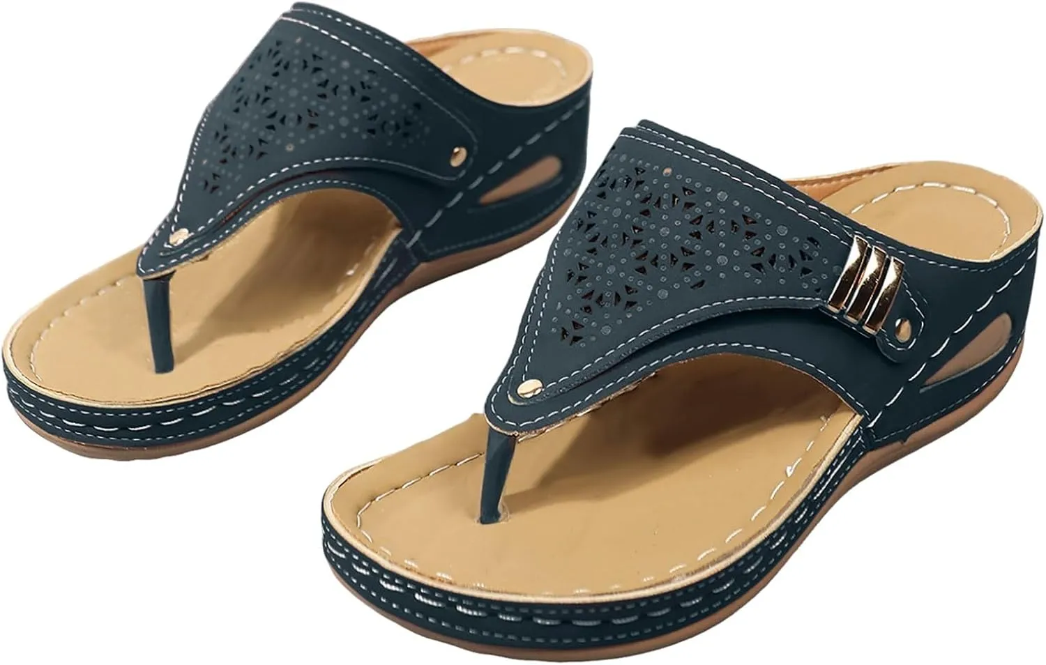 Orthopedic Wedge Sandals for Women Summer Dressy 2025,Womens Wedges Sandal Flat Open Toe Platform Casual Flip Flops Arch Support Silppers Comfortable