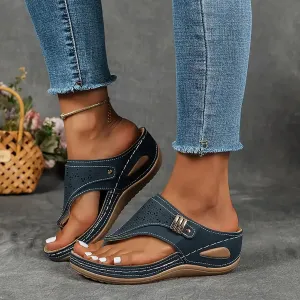 Orthopedic Wedge Sandals for Women Summer Dressy 2025,Womens Wedges Sandal Flat Open Toe Platform Casual Flip Flops Arch Support Silppers Comfortable