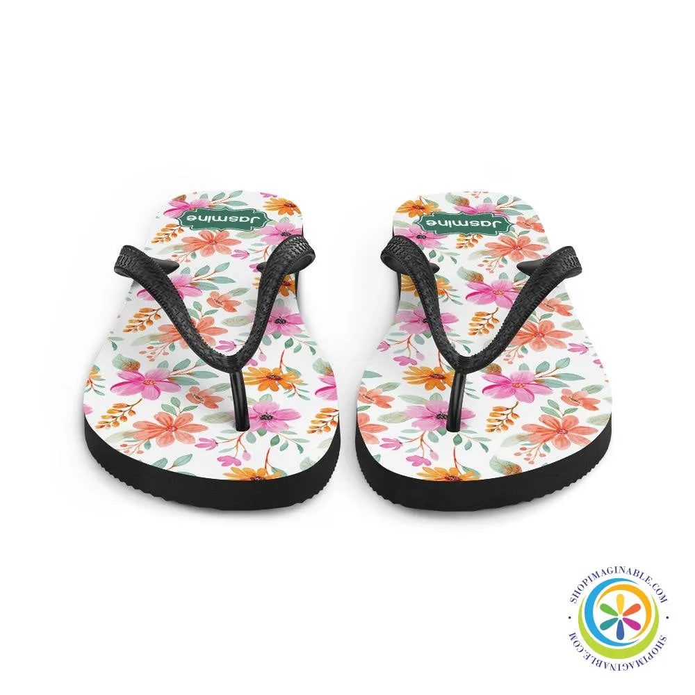 Personalized Custom Floral Flip-Flops