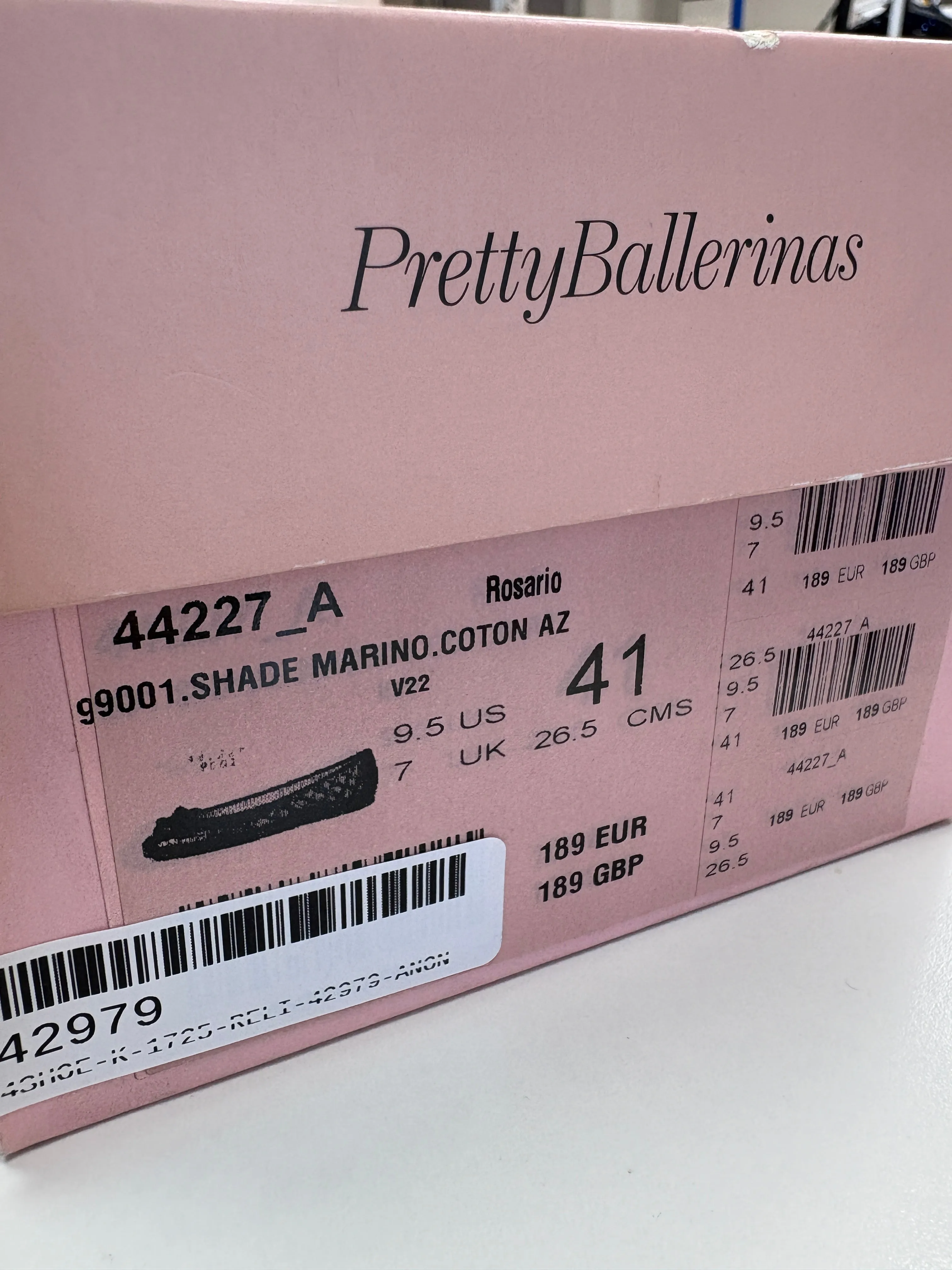 Pretty Ballerinas Blue Rosario Ballerina Pumps UK 7 EU 40 