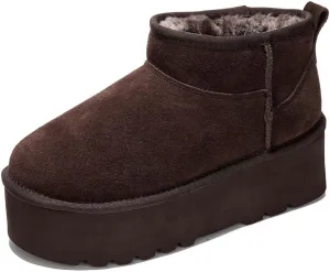 Project Cloud 100% Genuine Suede Leather Ankle Boots for Women - Anti-Slip Memory Foam Insole Womens Boots - Lightweight Winter Womens Shoes, Ankle Booties for Women (Huggy)
