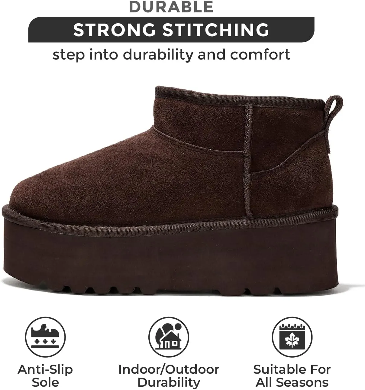 Project Cloud 100% Genuine Suede Leather Ankle Boots for Women - Anti-Slip Memory Foam Insole Womens Boots - Lightweight Winter Womens Shoes, Ankle Booties for Women (Huggy)