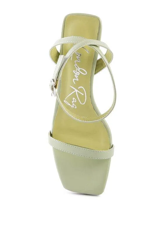 Rag & Co Block Heel Ankle Strap Sandals SH2503
